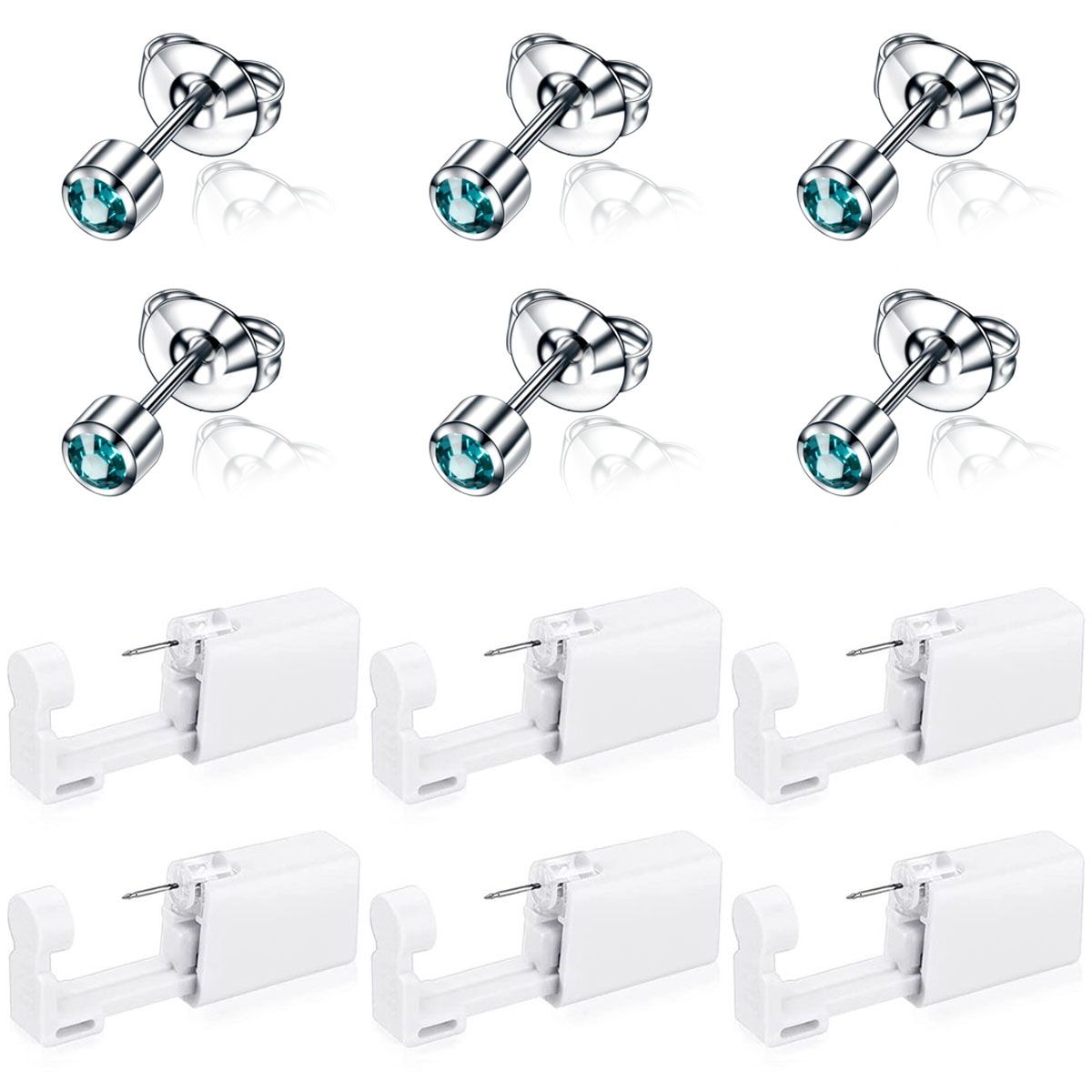 EDWINAYY - Mini Aros Acero Quirúrgico Piedra Circónpistola Perforadora