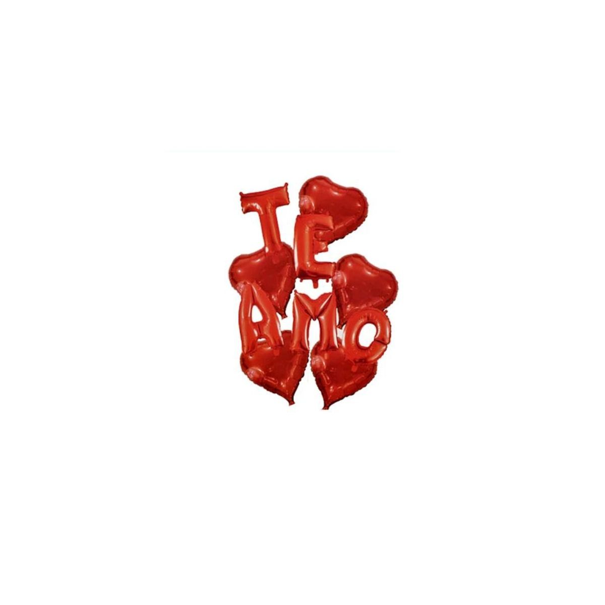 GENERICO - Set De Globos Metálicos Te Amo Rojo Con Corazones