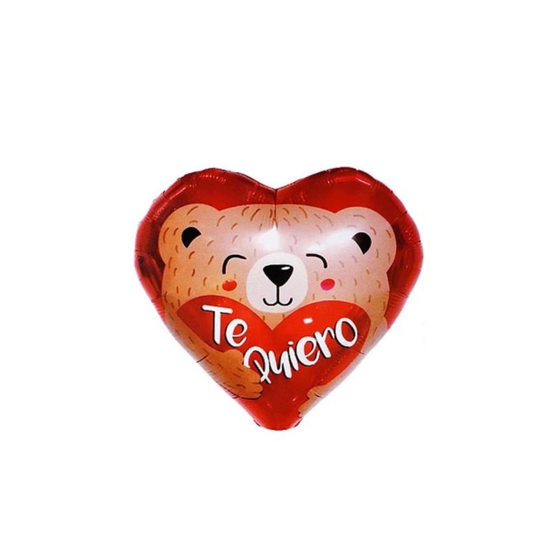 GENERICO - Globo Metálico Corazón Con Oso Te Quiero 45cm