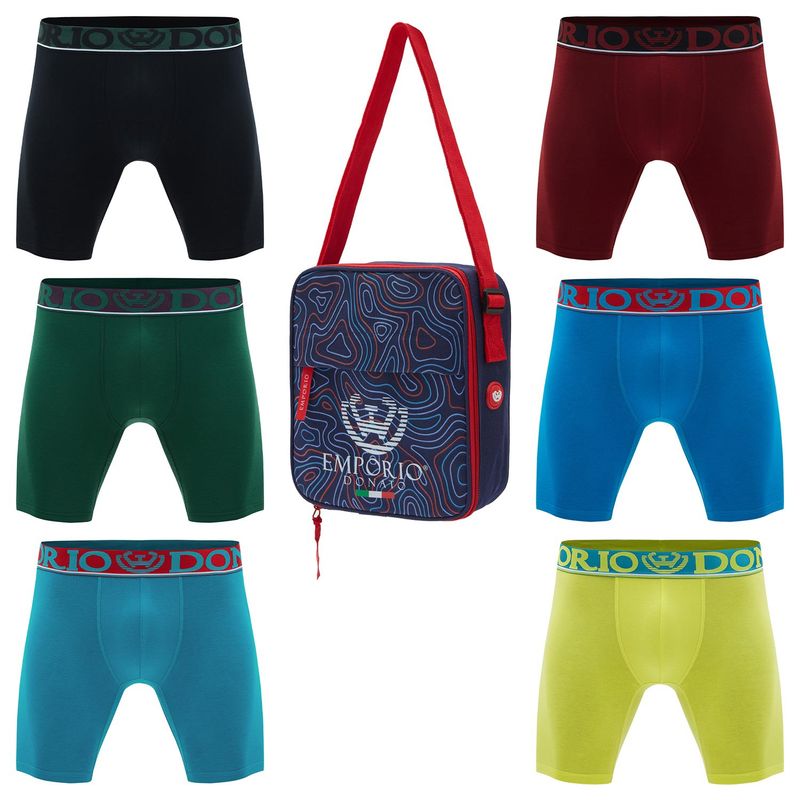 GIOVACCHINO - Pack de 6 Boxer Largo Algodón Hombre Con Bolso Regalo