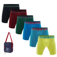 Pack de 6 Boxer Largo Algodón Hombre Con Bolso Regalo