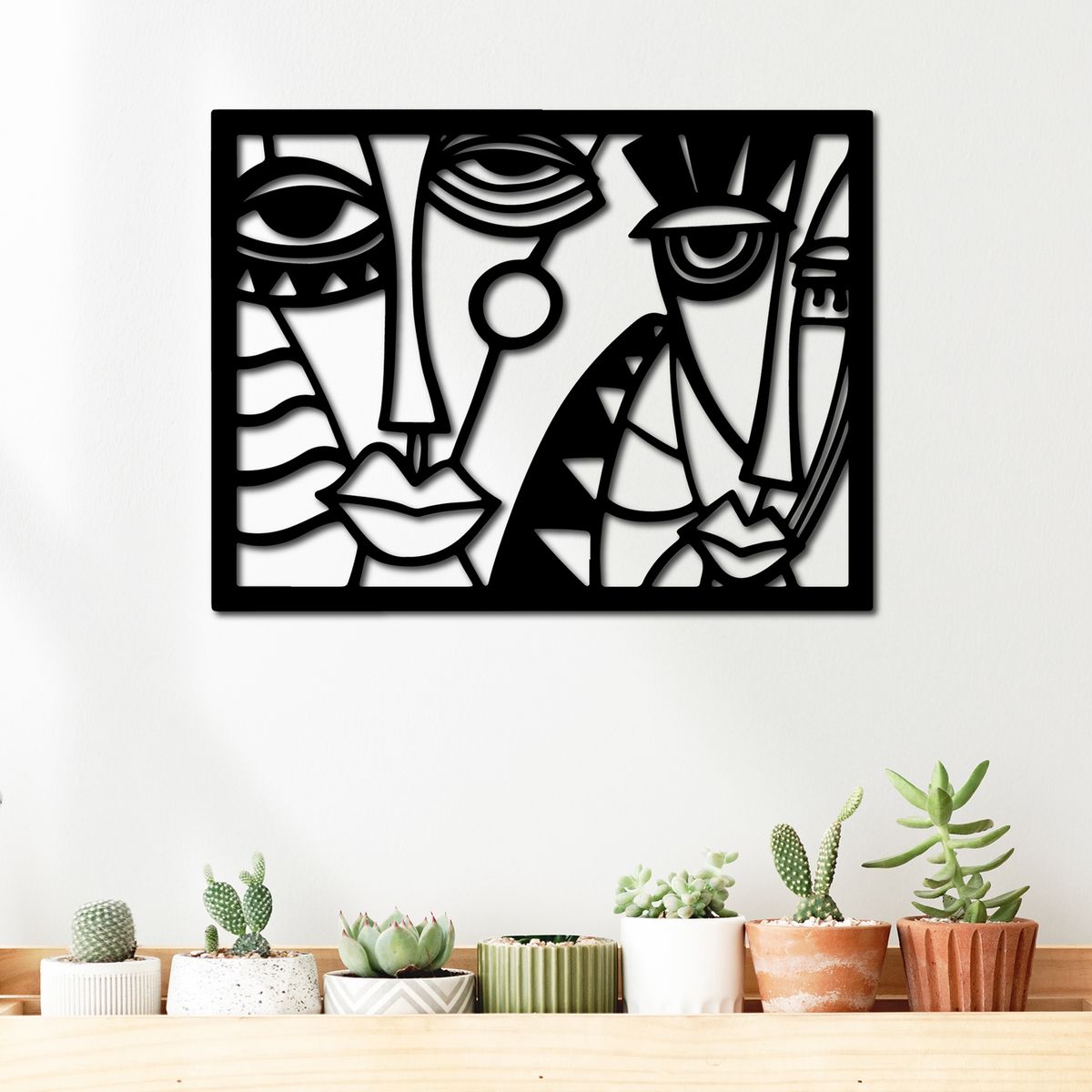 ELAB PROPIA - Cuadro Picasso Cubismo Abstracto 40x30cm - Madera Fun Republic