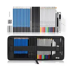 GENERICO - Kit Para Dibujo Lápices De Madera 40 Piezas Profesional Set