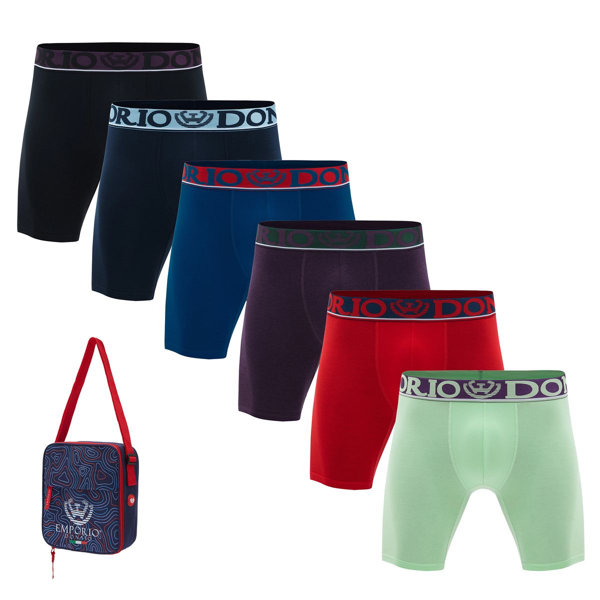 GIOVACCHINO - Pack de 6 Boxer Largo Algodón Hombre Con Bolso Regalo