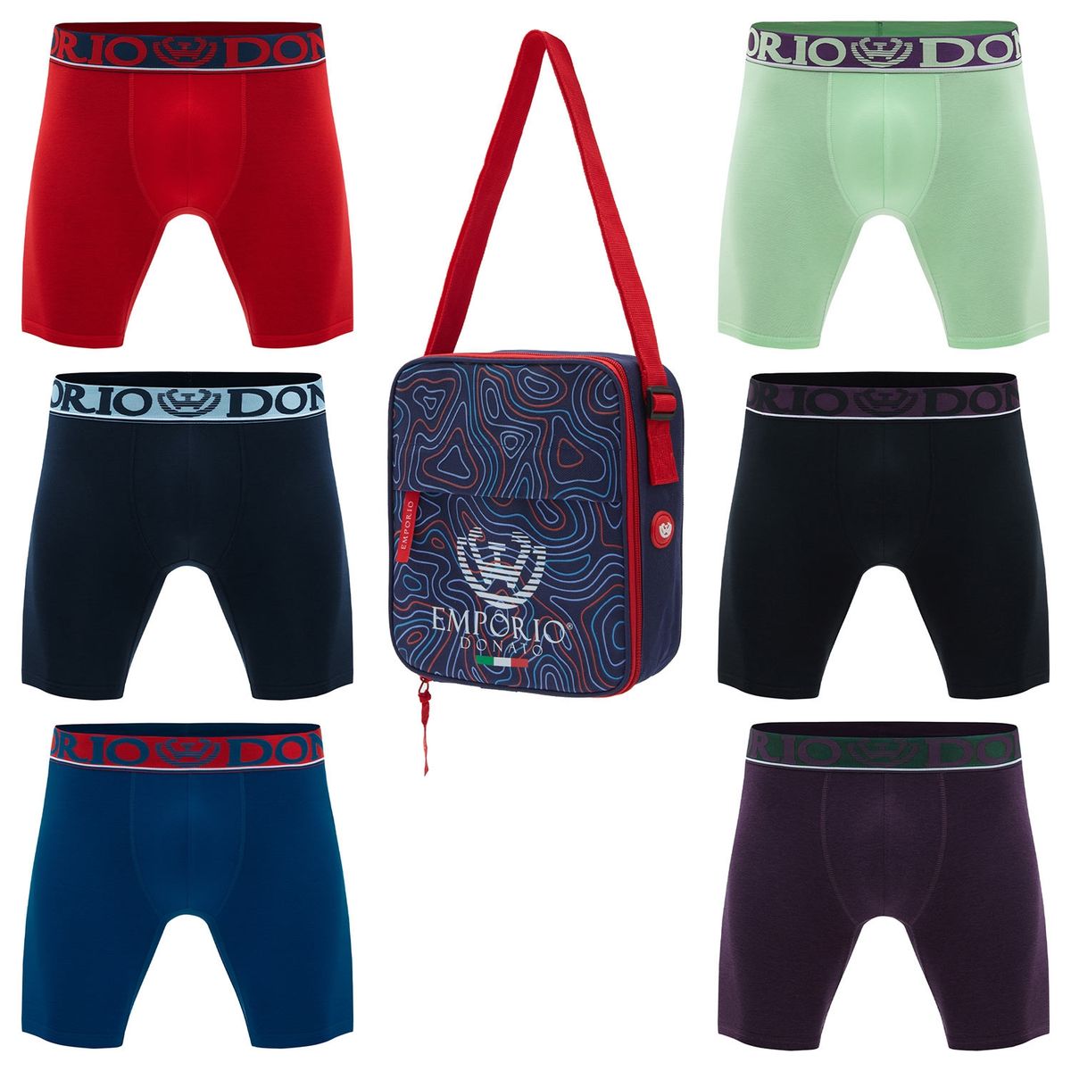 GIOVACCHINO - Pack de 6 Boxer Largo Algodón Hombre Con Bolso Regalo