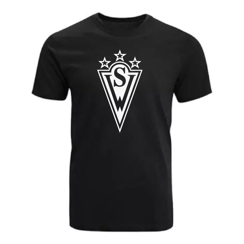 ROLY - Polera Negra Futbol Santiago Wanderes_.