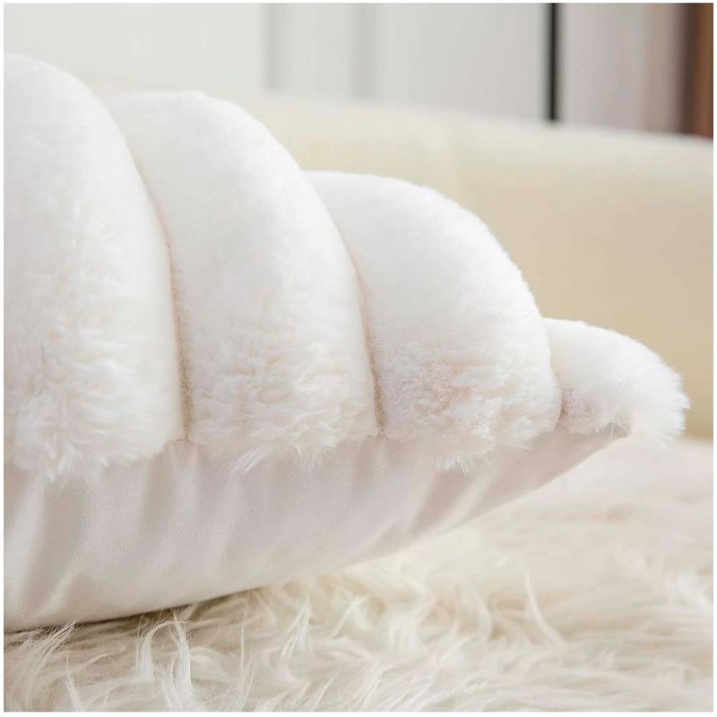 GENERICO - Pack funda de cojin piel de oveja sintetica 4545cm - Blanco