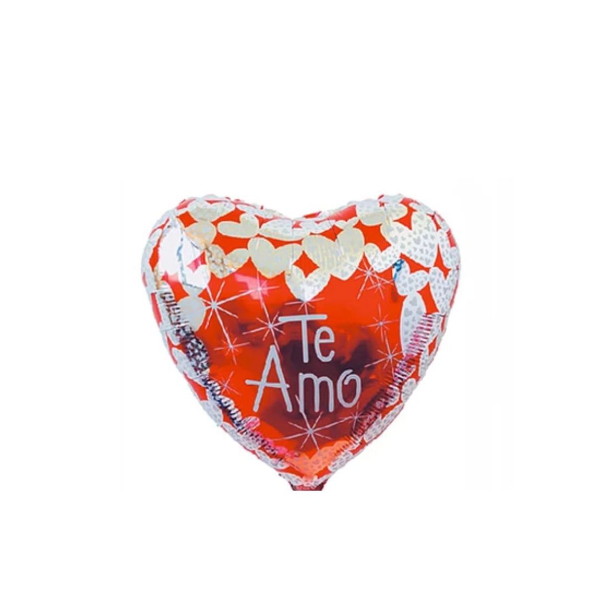 GENERICO - Globo Metálico Te Amo Corazón Plateado 45 Cm