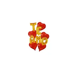 GENERICO - Set De Globos Metálicos Te Amo Dorado Con Corazones
