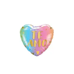 GENERICO - Globo Metálico Corazón Multicolor Te Amo 45Cm