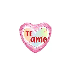 GENERICO - Globo Metálico Corazón Rosa Te Amo 45cm