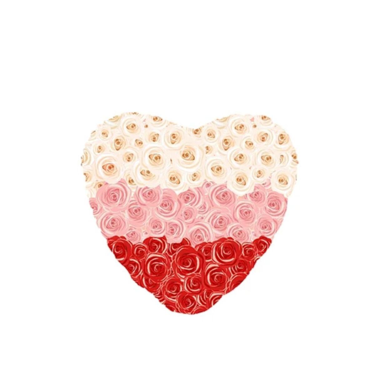 GENERICO - Globo Metalico Corazón Blanco Y Rojo 45cm