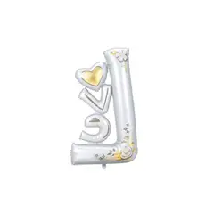 GENERICO - Globo Metálico Love Blanco 62x113cm