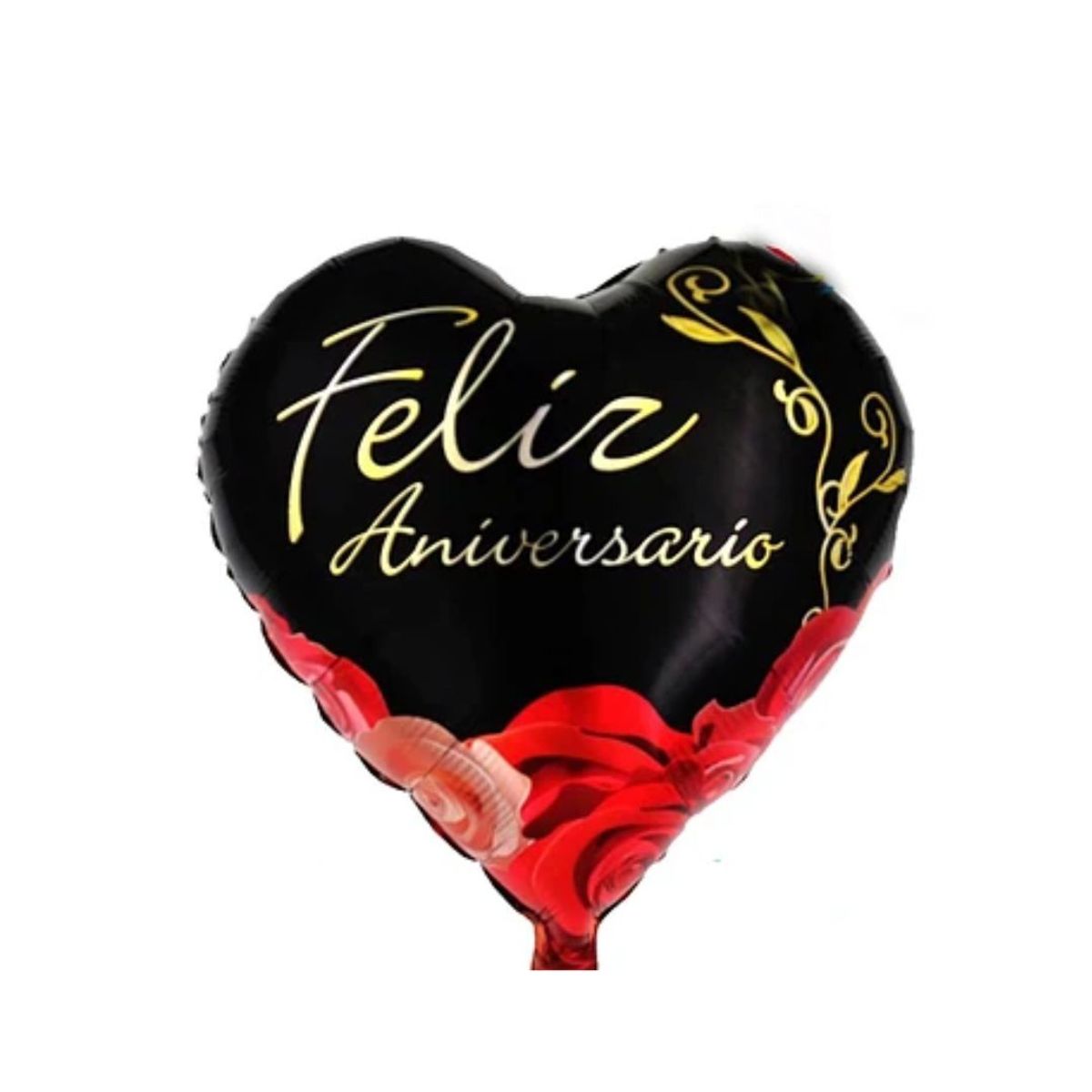 GENERICO - Globo Metálico Corazón Feliz Aniversario 45 Cm