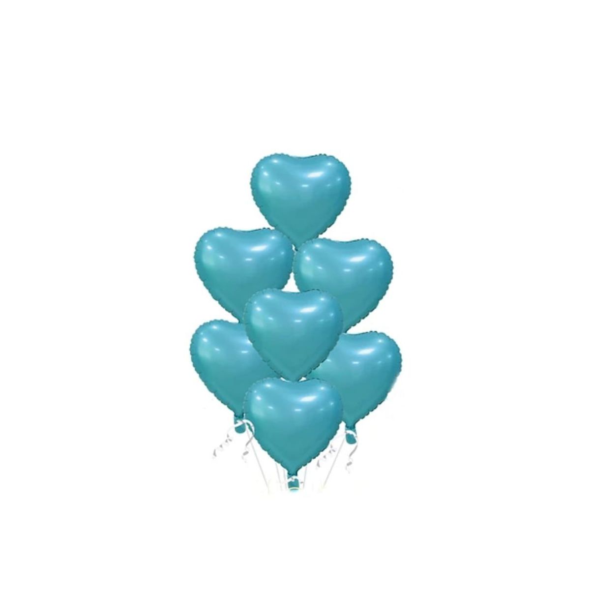 GENERICO - Set De Globos Corazón Azul 7pcs 45cm