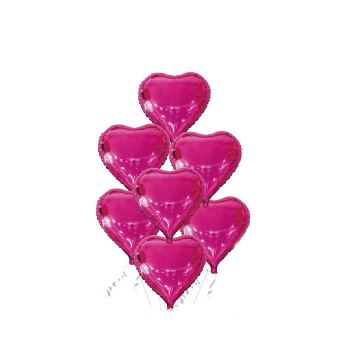 GENERICO - Set De Globos Corazón Fucsia 7pcs 45cm