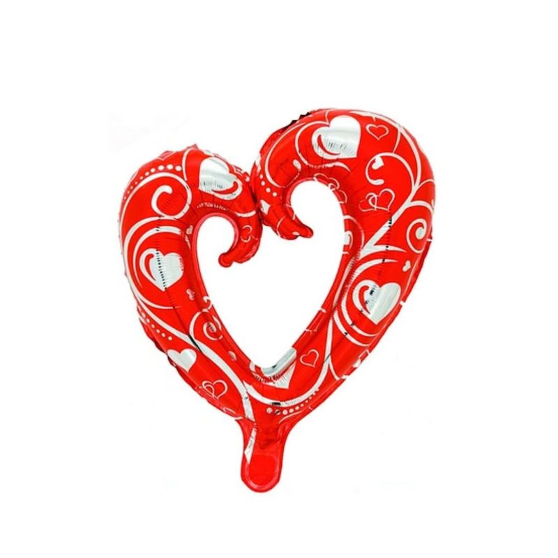 GENERICO - Globo Metálico Corazón Hueco Rojo 88cm