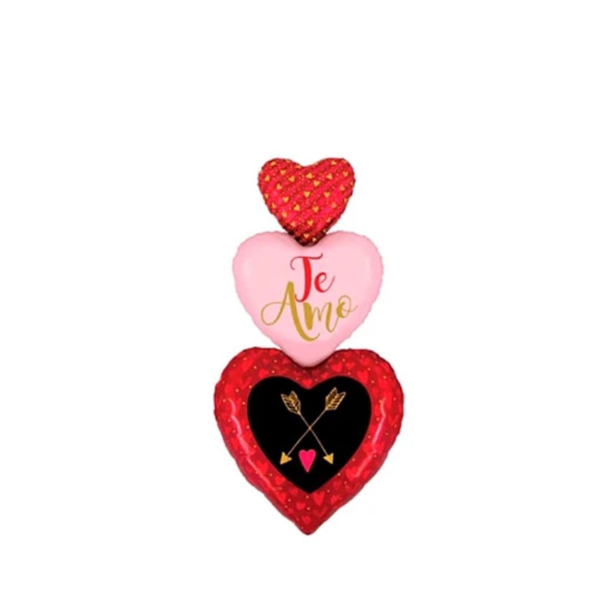 GENERICO - Globo Metalico Triple Corazón Te Amo 53x114cm