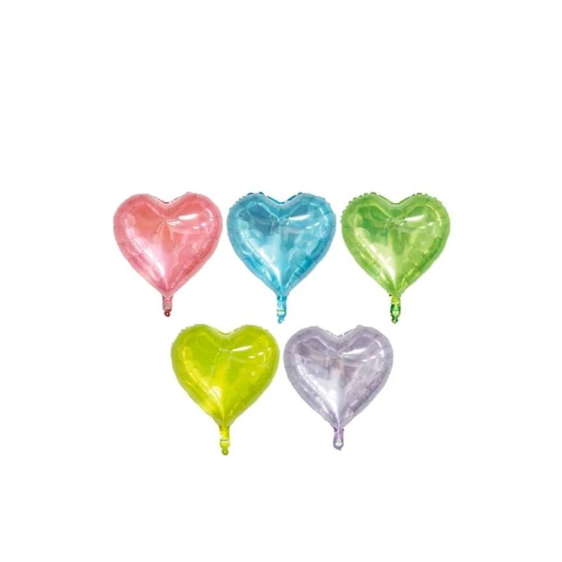 GENERICO - Globo Metálico Corazón Color Aleatorio 45cm