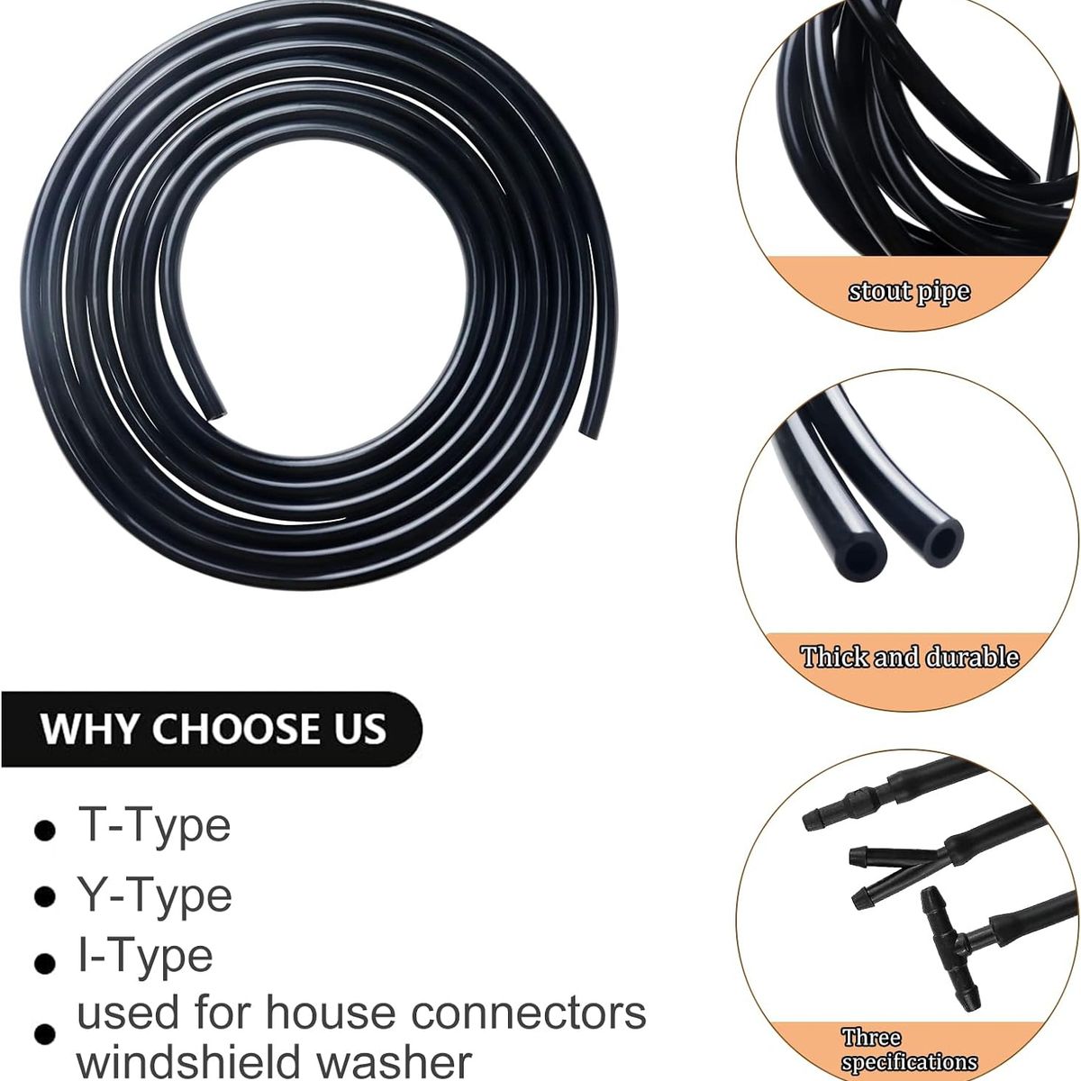 KUANGYE - 2 Mts Manguera Línea De Agua Limpia Parabrisas (sapito)