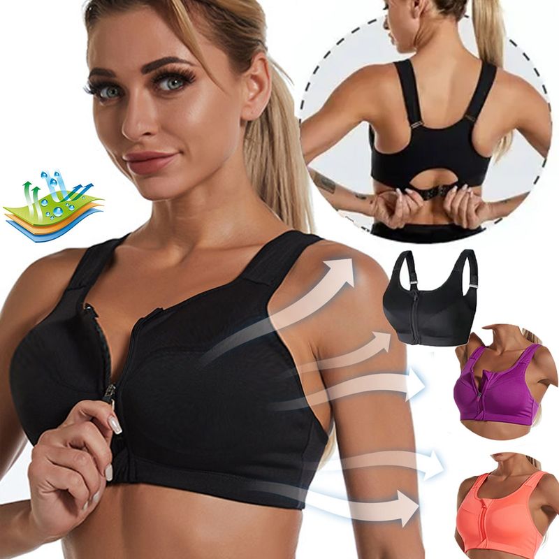 EDWINAYY - Mujer Sostén Deportivo Cierre Frontal Alto Impacto