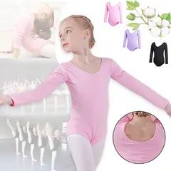 EDWINAYY - Mallas Ballet Niña Manga Puro Algodón Transpirable Larga