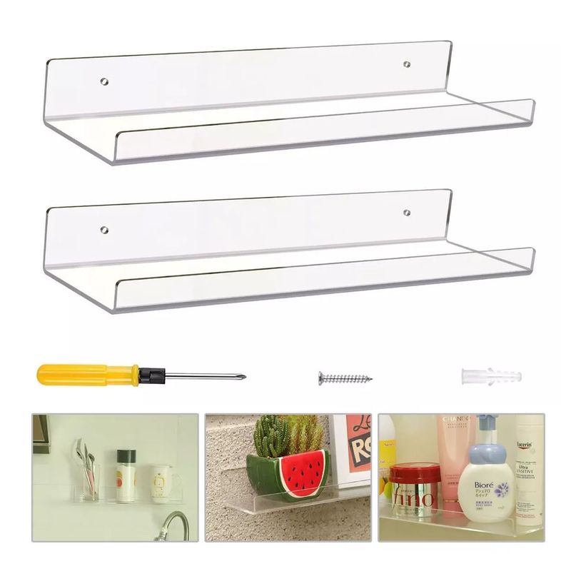GENERICO - Repisas Flotantes Estantes Flotantes De Acrílico 2 Pcs