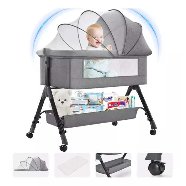 BLUEDREAMER - Cuna plegable móvil multifuncional cuna para co-cama