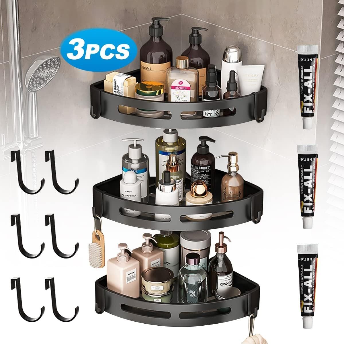 YOMYM - Estante de Almacenamiento de Ducha Estante de Esquina Estante de Baño