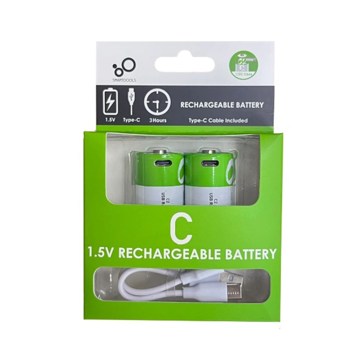 GENERICO - Pilas Recargables tipo C 2uds