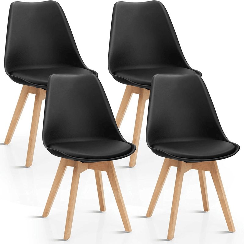 GENERICO - Pack 4 Sillas Tulip Negras