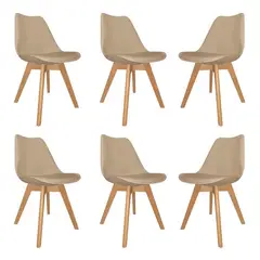 GENERICO - Pack 6 Sillas Tulip Beige