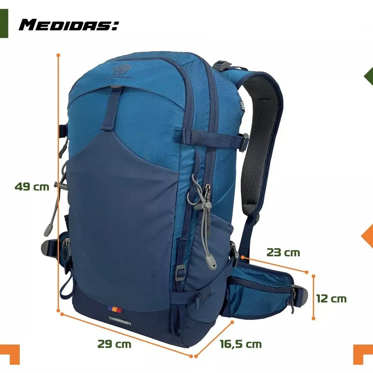 GENERICO - Mochila Trekking Outdoor Camping 30 Lt Impermeable Color Azul