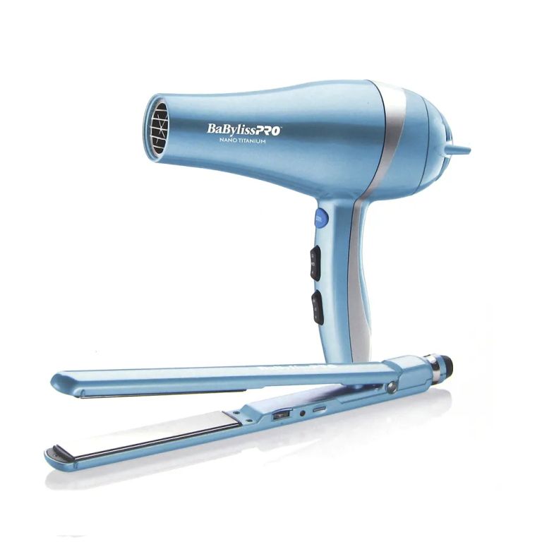 Kit plancha 25mm y secador 1850w celeste Babylisspro