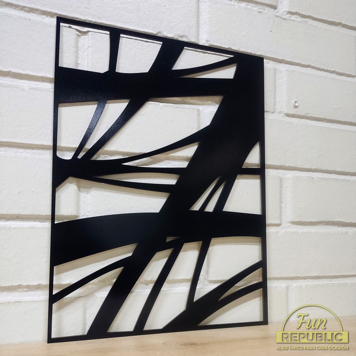 ELAB PROPIA - Set 3 Cuadros Modernos Abstracto 40x30cm c.u. - Madera Fun Republic