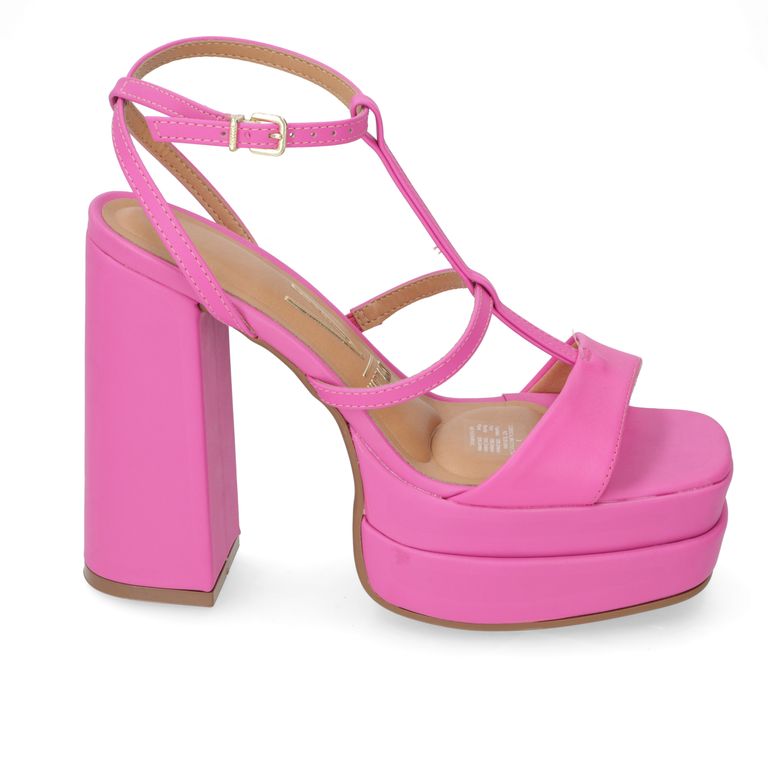 Sandalia Plataforma Eco Cuero Rosado