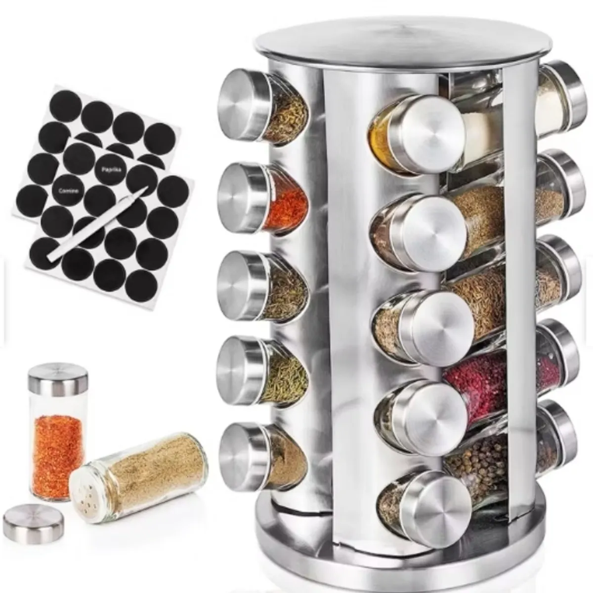 U BUY - Condimenteros Especiero Giratorio Para Cocina 20 Frascos