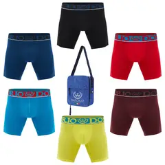 GIOVACCHINO - Pack de 6 Boxer Medio Algodón Hombre Con Bolso Regalo