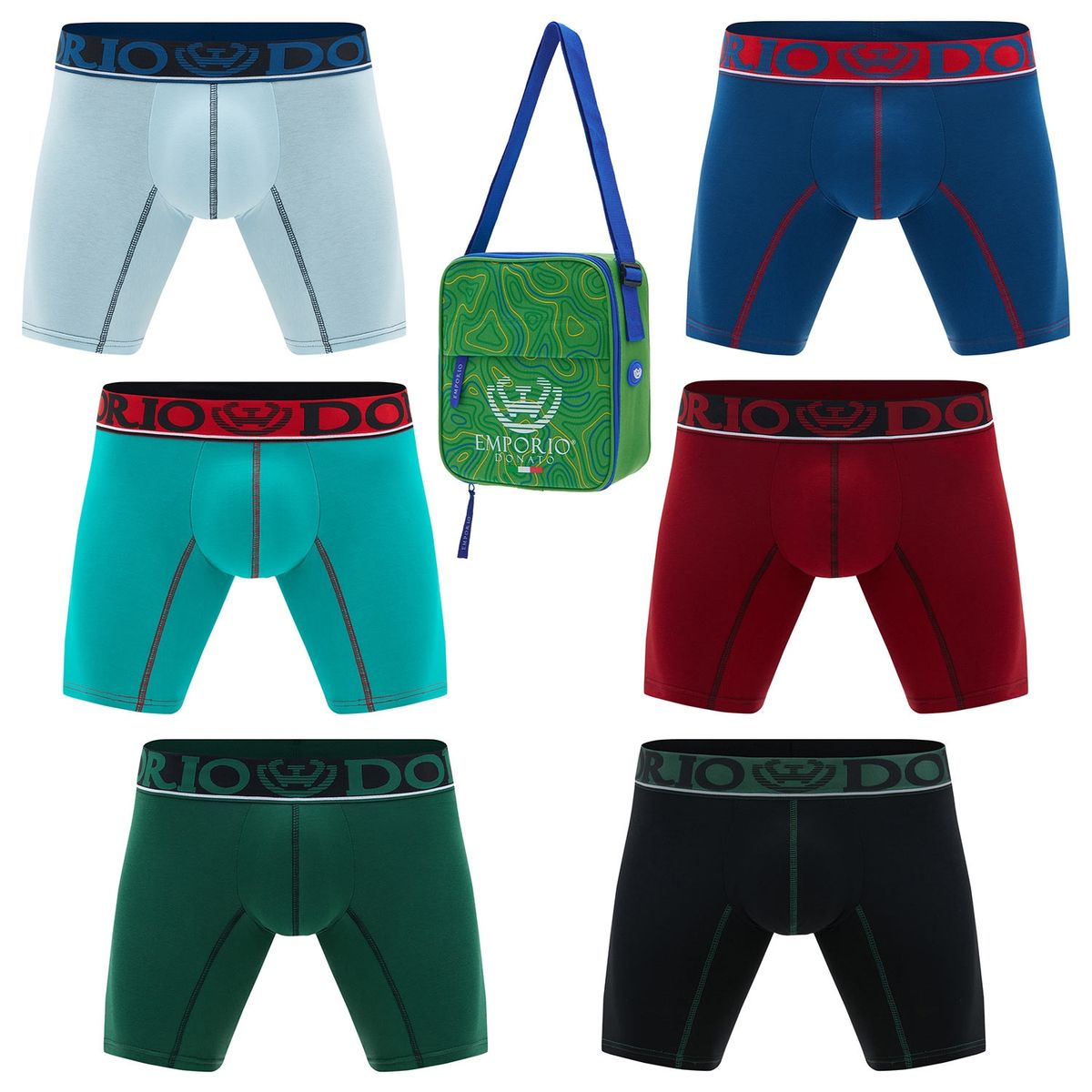 GIOVACCHINO - Pack de 6 Boxer Medio Algodón Hombre Con Bolso Regalo