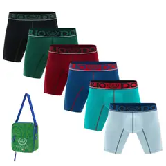 GIOVACCHINO - Pack de 6 Boxer Medio Algodón Hombre Con Bolso Regalo