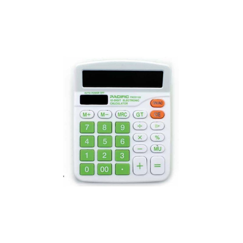 PACIFIC - Calculadora Electrónica 12 Dígitos Verde - SC