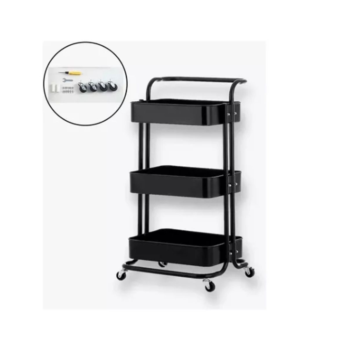 OFERTABKN - Carrito Organizador Almacenamiento 3 Niveles Con Ruedas