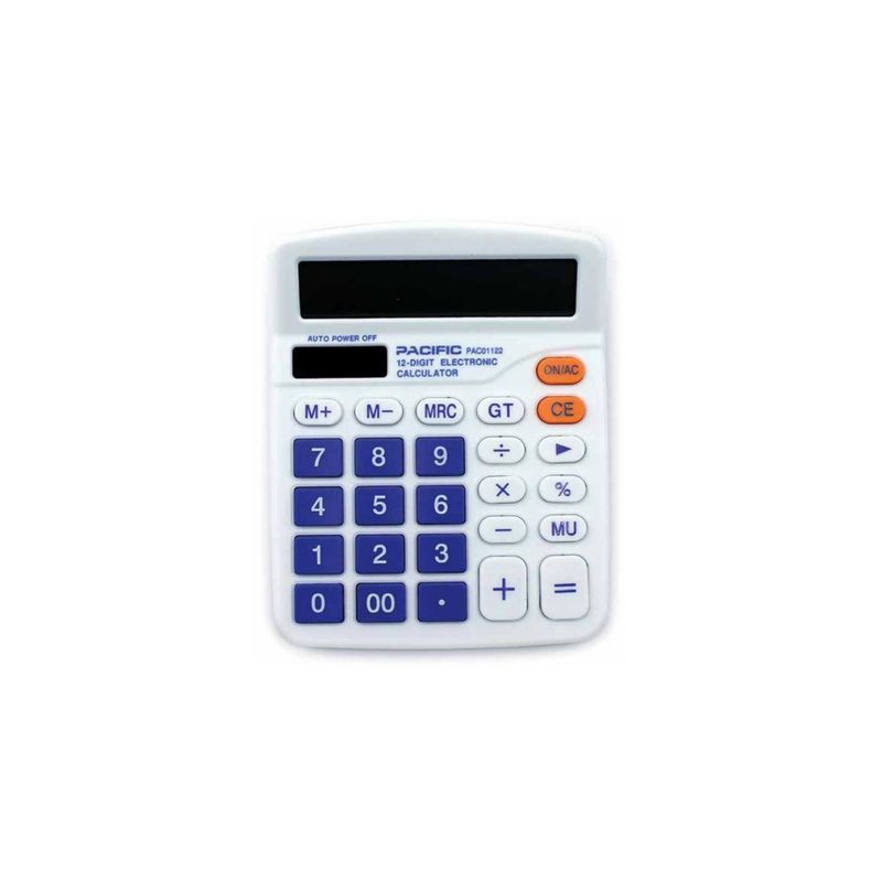 PACIFIC - Calculadora Electrónica 12 Dígitos Azul - SC