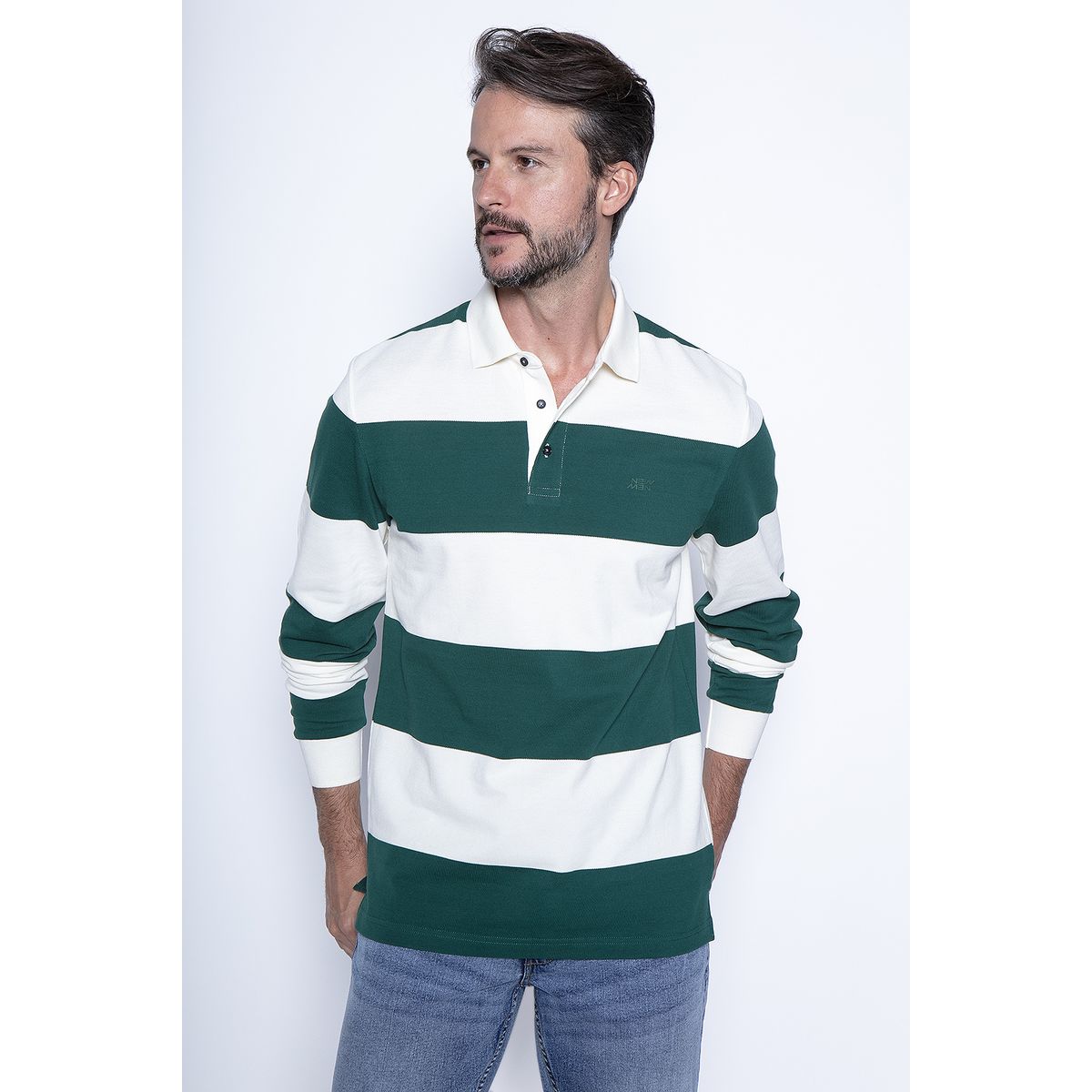 NEW MAN - Polera Colonia Verde New Man