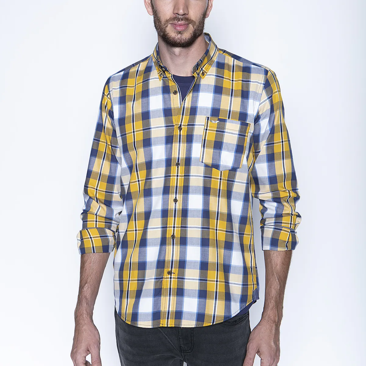 FEROUCH - Camisa Check Colorado Fj Amarillo Ferouch