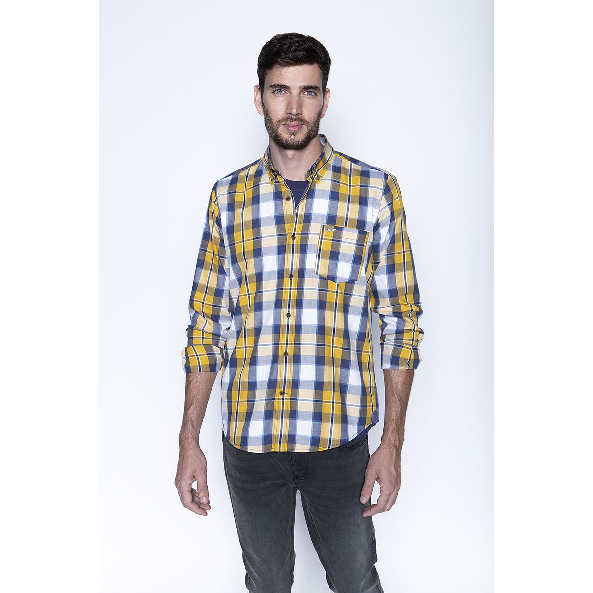 FEROUCH - Camisa Check Colorado Fj Amarillo Ferouch