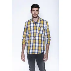 FEROUCH - Camisa Check Colorado Fj Amarillo