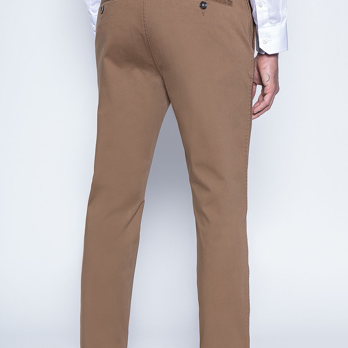 NEW MAN - Pantalon Bagneaux Slim Café New Man