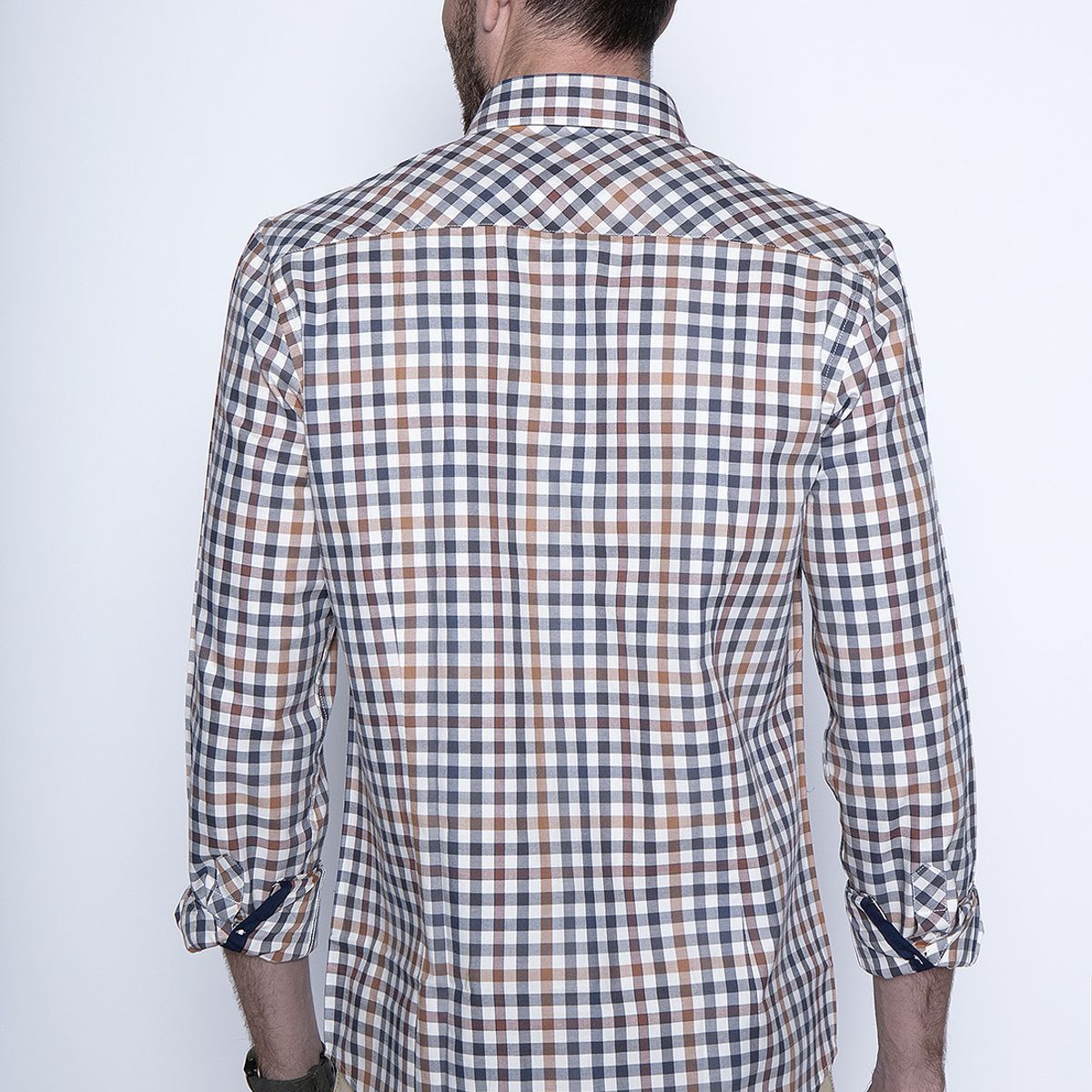 FEROUCH - Camisa Check Virginia F Café Ferouch