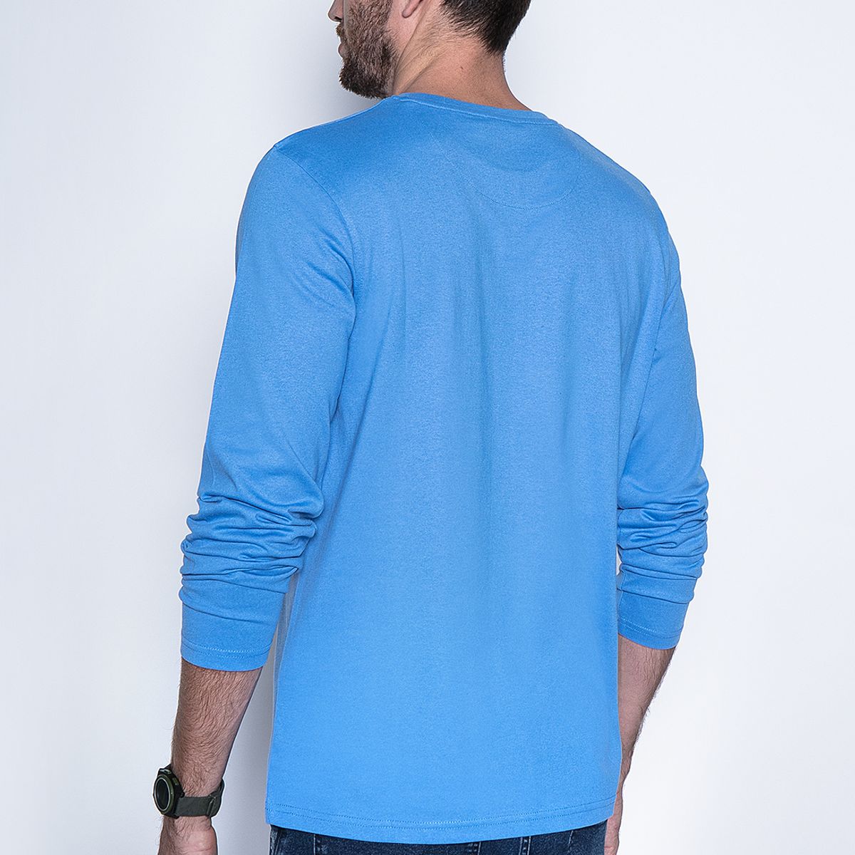 FEROUCH - Polera Basica Ml Azul Ferouch